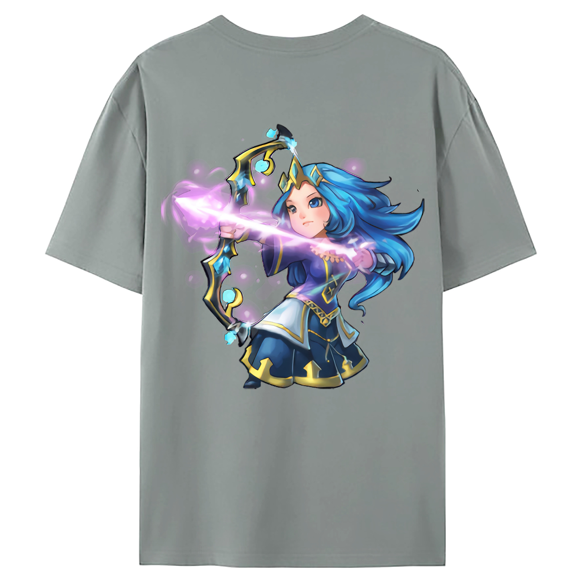（画像用） リーグ・オブ・レジェンド League of Legends LOL 綿100％ メンズ半袖Tシャツ（バックプリント） 通気性
